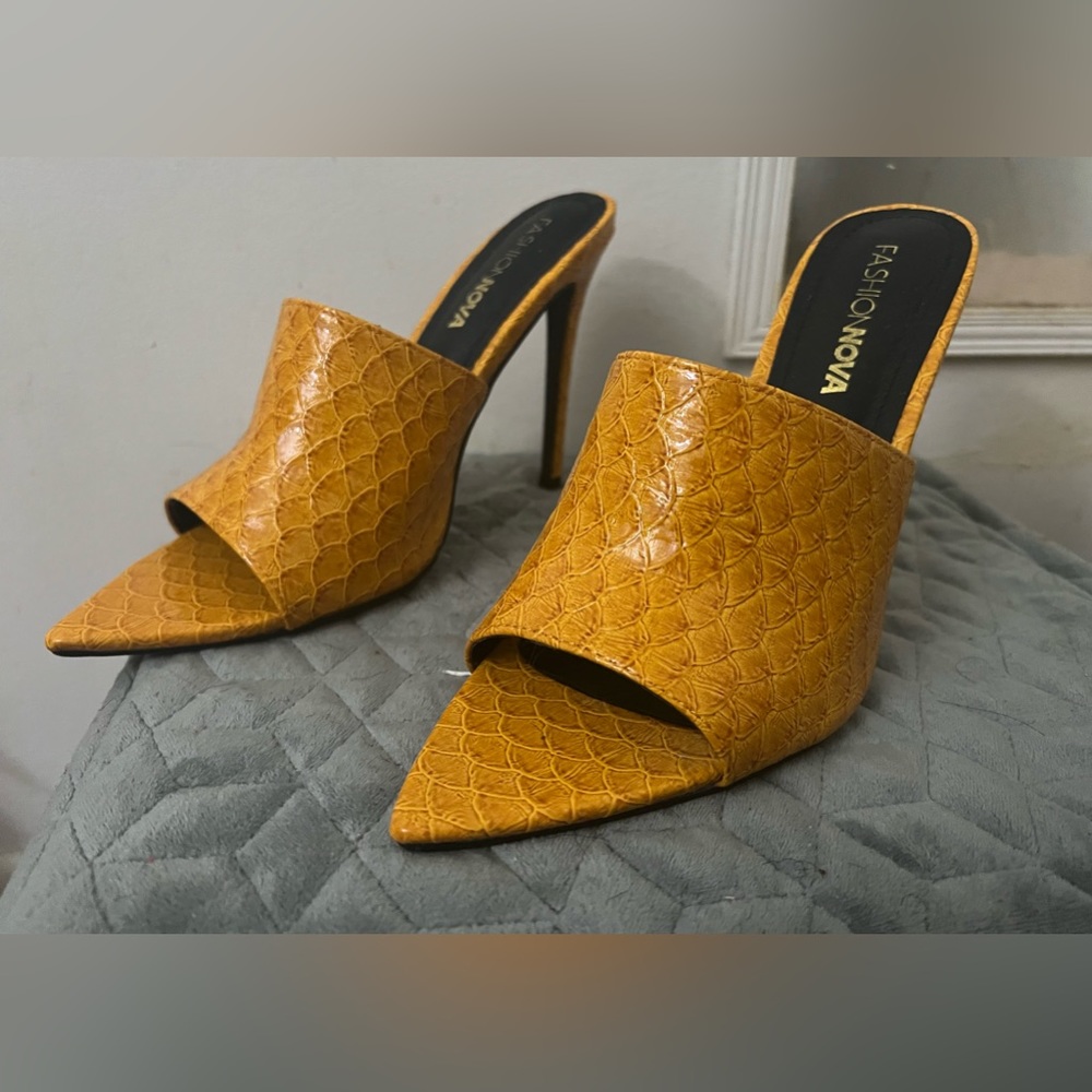 Cute Orange Fashion Nova Heel Mules